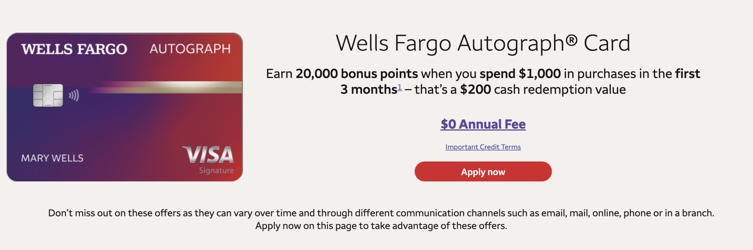 Wells Fargo Autograph 信用卡介绍– US Cards