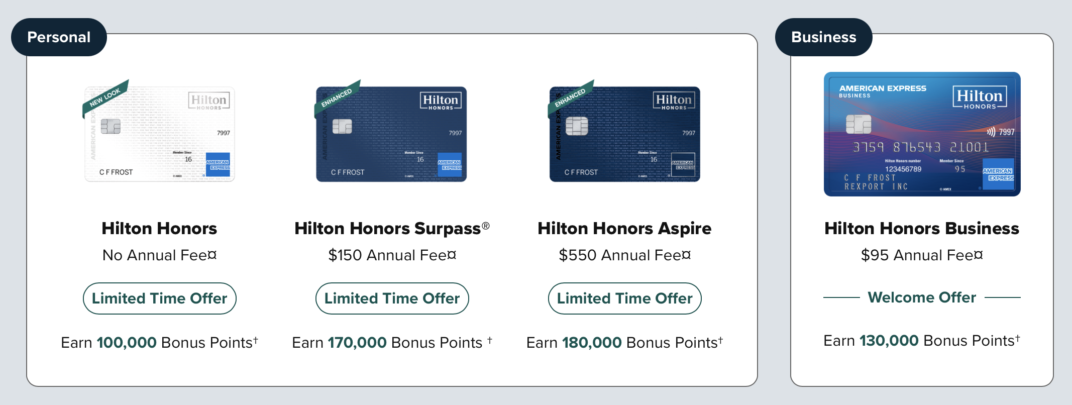 Amex Hilton Aspire信用卡